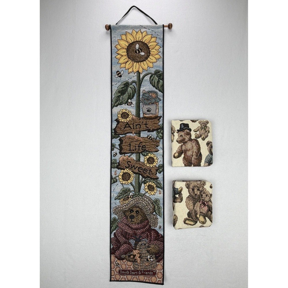 Boyds Bears Wall Hanging & Jan Sevadjian Designs Picture Album Address Book Set